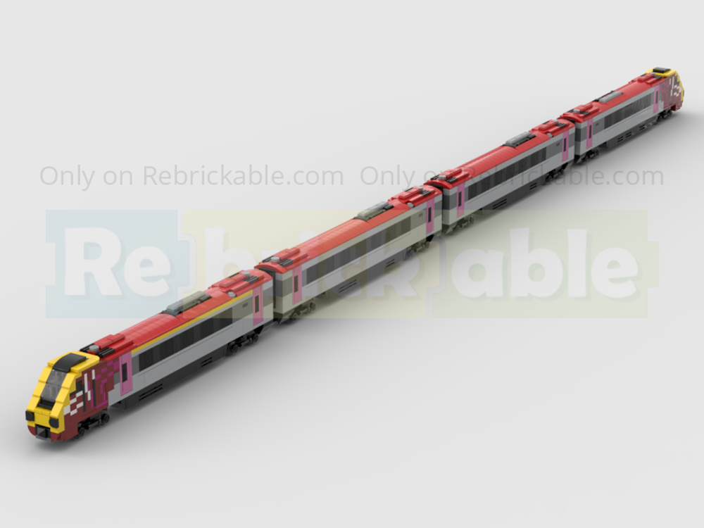 Lego 4-Wide Class 220 Voyager Four Carriage DEMU Train In Cross Country Livery