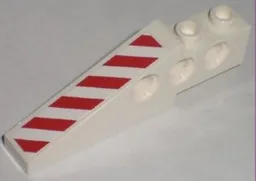 Technic Slope 6 x 1 x 1 2/3 with Red and White Danger Stripes Pattern Right (Sticker) - Set 7207