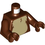Torso Tan Fur Print, Reddish Brown Arms and Hands Print / Reddish Brown