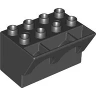 Duplo Brick 4 x 3 x 3 Wry Inverted / Black