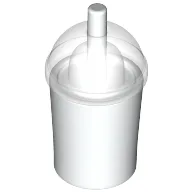 Equipment Cup and Straw with Trans Clear Dome Lid [Plain] / White