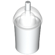 Lego Equipment Cup and Straw with Trans Clear Dome Lid [Plain]