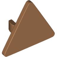 Lego Road Sign Clip-on 2.2 x 2.667 Triangular with Open O Clip / Medium Nougat