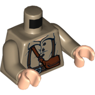 Lego Torso Shirt with Brown Belt Print (Samwise), Dark Tan Arms, Light Nougat Hands / Dark Tan