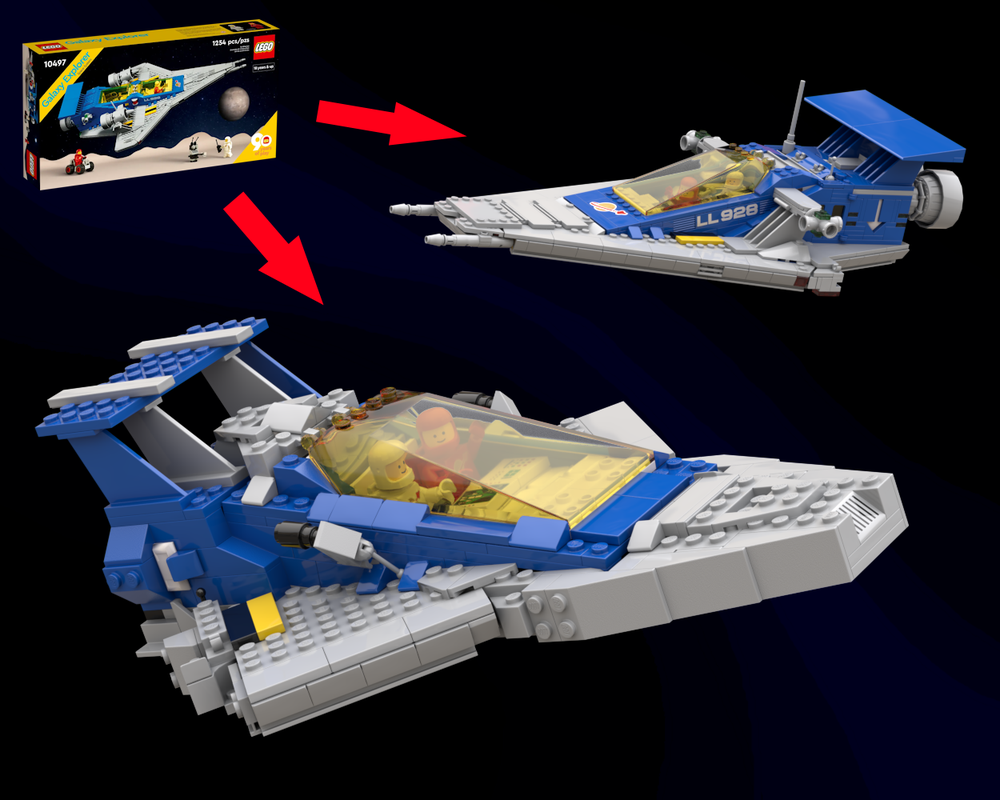 Lego Planetary Clipper and Forklift for Space Cruiser | 10497-1-b1 leftover pieces build