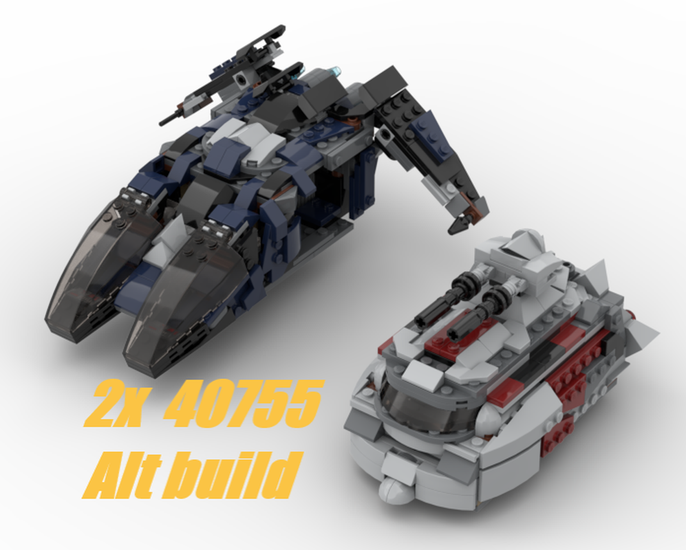 Lego 40755 2x ALT BUILD Imperial Gunship and Rebel APC
