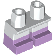 Lego Legs Short with Lavender Feet Pattern [Multi Color Injection] / White