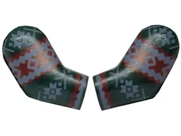 Arm, (Matching Left and Right) Pair with Fair Isle Pattern / Dark Green