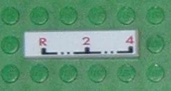 Tile 1 x 4 with 'R-2-4' Gearbox Pattern (Sticker) - Set 8448