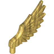 Lego Animal / Creature Body Part, Wing Feathered / Pearl Gold