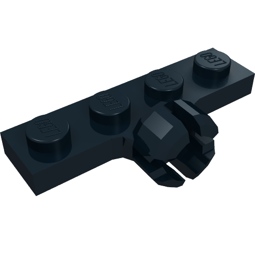 Lego Plate Special 1 x 4 with Towball Socket, Short, 4 Slots / Black