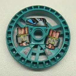 Technic Disc 5 x 5 Notched, Dynamite Print / Dark Turquoise