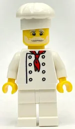 Pizza Chef - White Torso, White Legs, White Hat, White Beard