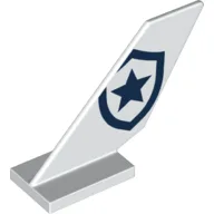Tail Shuttle with Dark Blue Police Badge, Star Print