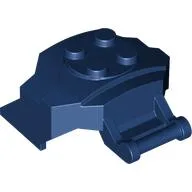 Large Figure Cover 4 x 3 x 2 with Bar, 4 Studs, Ridged / Dark Blue
