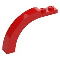 Brick Arch 1 x 6 x 3 1/3 Curved Top / Red