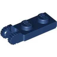 Hinge Plate 1 x 2 Locking with 2 Fingers On End, with Groove, 9 Teeth / Dark Blue