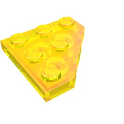 Wedge Plate 3 x 3 Cut Corner / Trans-Yellow