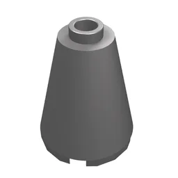 Cone 2 x 2 x 2, Open Stud / Flat Silver