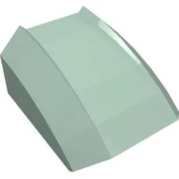 Brick Curved 2 x 2 with Lip, No Studs / Sand Green