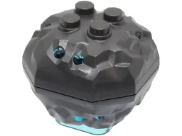 Rock 4 x 4 Octagonal Boulder with Molded Trans-Light Blue Crystals Pattern (88644pb01 / 87398pb01)