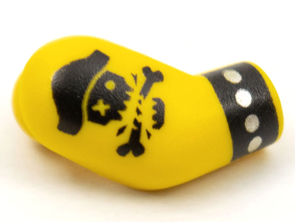 Lego Arm, Right with Black Cuff and Skull and Crossbones Tattoo Pattern