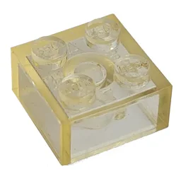 Modulex Brick 2 x 2 with LEGO on Studs / Modulex Clear