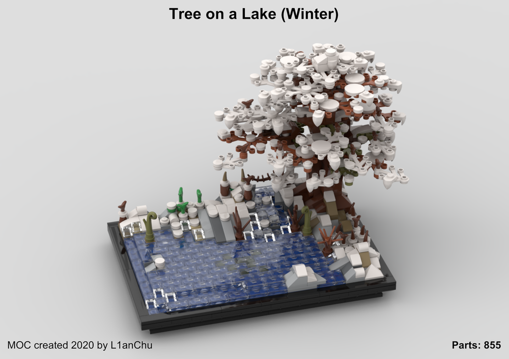 Lego Tree on a Lake Winter