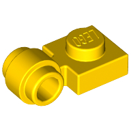 Lego Plate Special 1 x 1 with Clip Light, Bar Hole [Thick Ring] / Yellow
