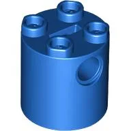 Brick Round 2 x 2 x 2 Robot Body, Axle Holder '+' Orientation / Blue
