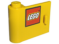 Lego Door 1 x 3 x 2 Left with LEGO Logo with Black Border Pattern (Sticker) - Set 10156