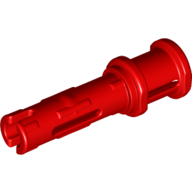 Lego Technic Pin Long with Friction Ridges Lengthwise and Stop Bush [2 Lateral Holes, Small Pin Hole] / Red
