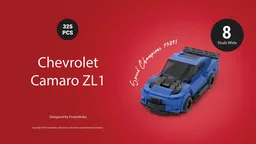 Speed champions 8 studs MOC Chevrolet Camaro ZL1 Race Car 75891