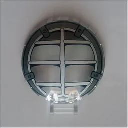 Dish 6 x 6 Inverted - No Studs with Handle with Ninjago Mech Cockpit Pattern / Trans-Clear