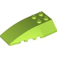 Brick Wedged, Curved 6 x 4 Triple / Lime