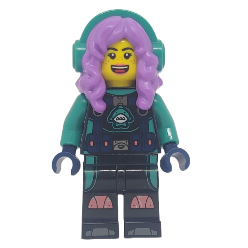 Lego Parker L. Jackson, Black Top, Medium Lavender Hair with Headphones