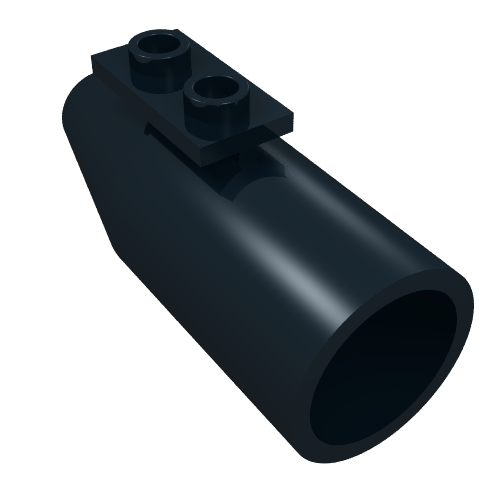 Lego Engine Smooth Large, Cone Back [1 x 2 Thin Top Plate] / Black