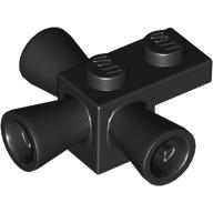 Lego Brick Special 1 x 1 with 3 Speakers / Loudspeakers / Space Positioning Rockets / Black