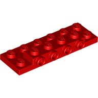 Lego Plate Special 2 x 6 x 2/3 with 4 Studs on Side, 1 Support Wall on Bottom / Red