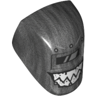 Lego Headwear Accessory Welding Mask with Visor, Silver Reflection, Grin with Sharp Teeth Print