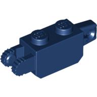 Lego Hinge Brick 1 x 2 Locking with 1 Finger Vertical End and 2 Fingers Vertical End, 9 Teeth / Dark Blue