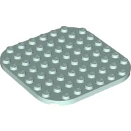 Plate Round Corners 8 x 8 / Light Aqua
