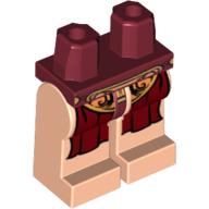 Lego Hips and Light Nougat Legs with Leia Slave Print / Dark Red