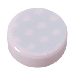 Tile Round 1 x 1 with White Dots on Light Aqua Background Print / White