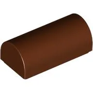 Brick Curved 1 x 2 x 2/3 Double Curved Top, No Studs / Reddish Brown