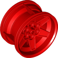 Lego Wheel 56 x 34 Technic Racing Medium with 6 Pin Holes / Red