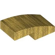 Brick Curved 2 x 1 No Studs [1/2 Bow] / Pearl Gold