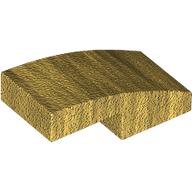 Lego Brick Curved 2 x 1 No Studs [1/2 Bow] / Pearl Gold
