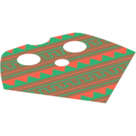 Lego Neckwear Poncho, Half with Green and Terra Cotta Print / Medium Nougat