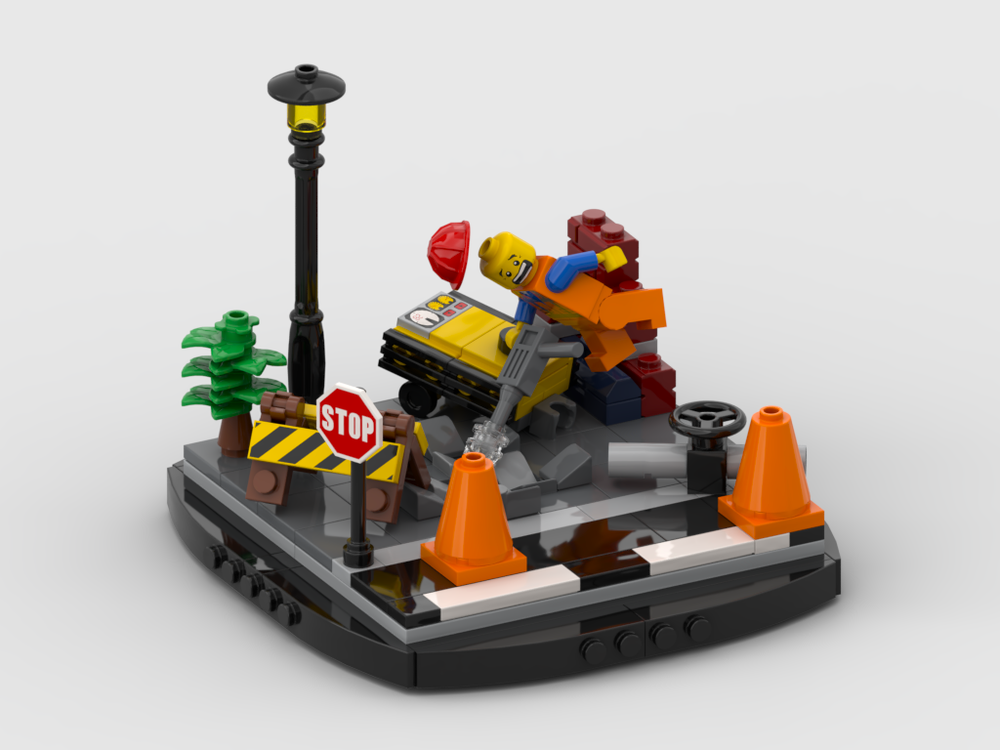 Lego Road Construction Scene